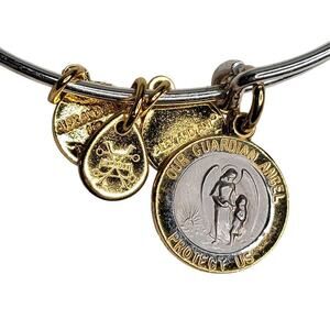 Alex and Ani women's bracelet Guardian Angel charm silver‎ tone protection help